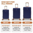 thumbnail image 3 of HOTEEL 6 Piece Luggage Set, PC+ABS Hardside Lightweight Travel Suitcase Set with TSA Lock & Spinner Wheels(13/20/24/28in,Navy), 3 of 12