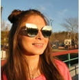 thumbnail image 3 of OWL Womens Cat Eye Sunglasses Brown Metal Frame Ladies Mirrored Sun Glasses, 3 of 3