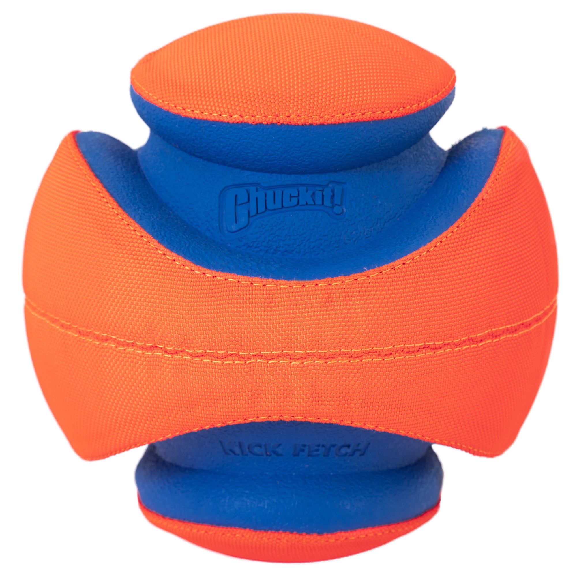 Chuckit! Kick Fetch Rubber Ball Interactive Fetch Dog Toy, Large 8" for Large Dogs 60-100 lb, Orange, Pack of 1