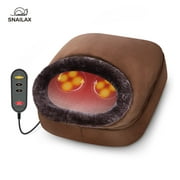 Snailax Shiatsu Foot Massager Machine with Heat, Kneading Feet Massager and Back Massager, Feet Warmer with 8 Deep Massage Nodes for Back Leg Foot, Washable Cover, Gift for Men and Women