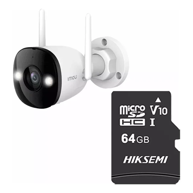 Imou & Cronos Cámara De Seguridad Ipc-k3dn-5h0wf-p64 + Microsd 64gb Ip Bullet Wifi 5mp Con Micrófono Fullcolor Detección De Humanos Ir 30m Protección Ip67 Foco Incorporado 5h0wf Cctv Notificaciones