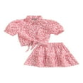 thumbnail image 1 of Bébé bébé Fille Jupe Léopard Ensemble Puff Manches Tour Col Chemise Tops Tutu Jupes Tenue, 1 of 9