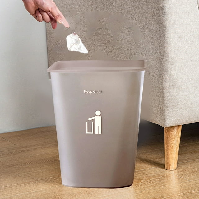 Open Top Round Waste Bin, Compact Plastic Garbage Can for Bathroom Kitchen Bedroom, Space-Saving Under Desk Trash Can, Sturdy and Easy-Clean Household Bin