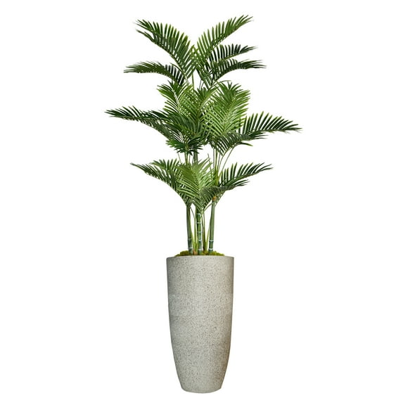 Vintage Home Artificial Faux Real Touch 6.17 Feet Tall Palm Tree With Eco Planter