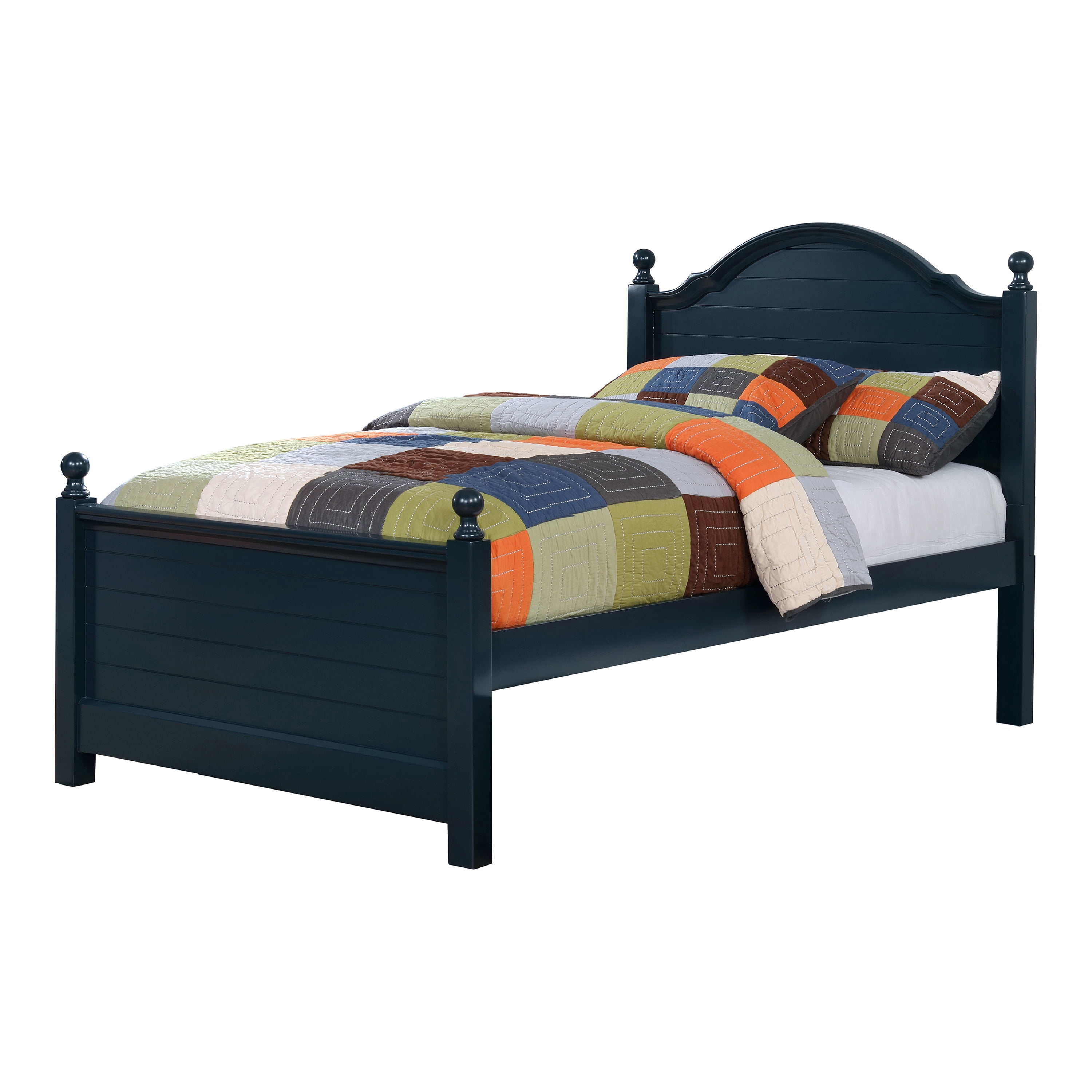 Furniture of America Taylor Mattress Ready Wood Blue Twin Kids Bed