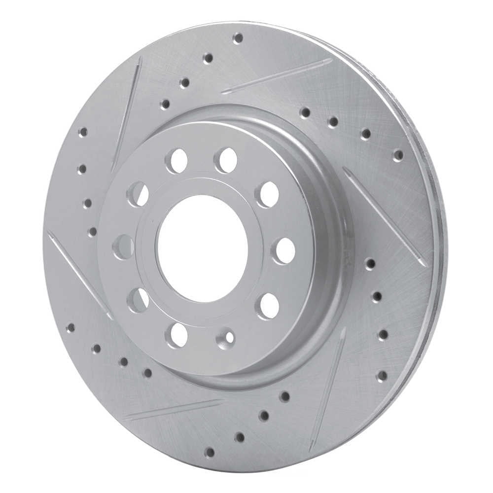 Dynamic Friction Company 631-74032L DFC Brake Rotor - Drilled And Slotted - Silver
