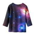 thumbnail image 4 of WEIYLL Kids Fashion T Shirt Blouse Starry Sky Print Round Neck 3/4 Sleeve T Shirt For Children Kids Girls for 3-4 Years, 4 of 4