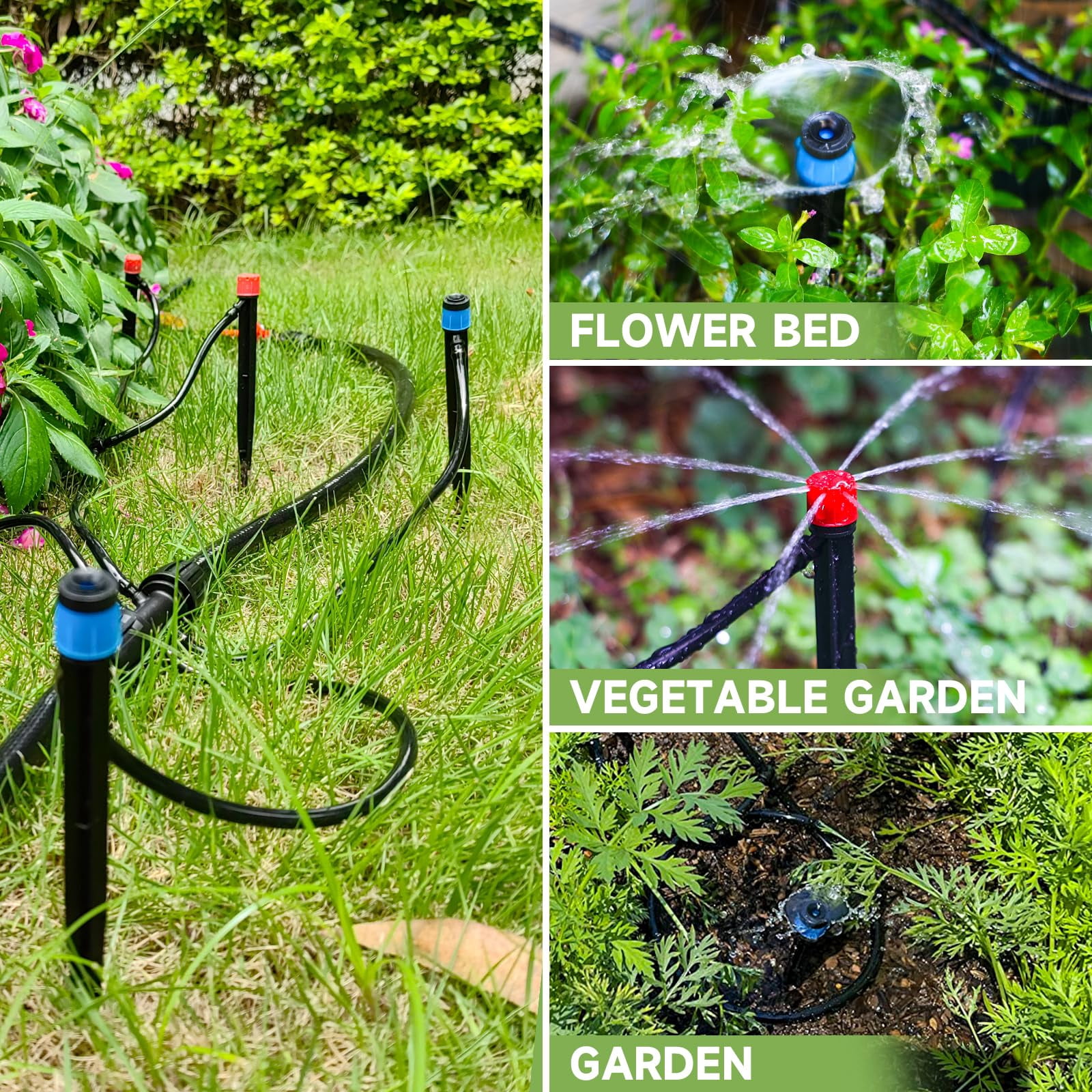 50/ 100/ 240FT Drip Irrigation System Kit Automatic Garden Watering System for Plant Greenhouse Yard Lawn