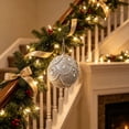 thumbnail image 6 of Silver Glitter Foam Christmas Ball Ornament, Rhinestone Beaded Hanging Bauble for Christmas Tree Decor Wreath Mantel Holiday Home Decor, 6 of 6