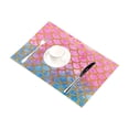 thumbnail image 3 of MKHERT Mermaid Scales Watercolor Fish Scales Placemats Table Mats for Dining Room Kitchen Table Decoration 12x18 inch,Set of 4, 3 of 4