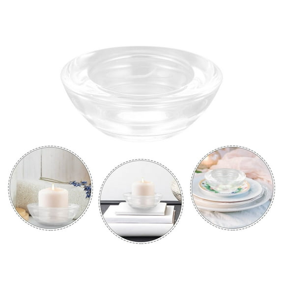 FUEENIRVA 4-Pack Transparent Glass Candle Holders for Scented Candles, Home Decor, Table Centerpiece, Elegant Design