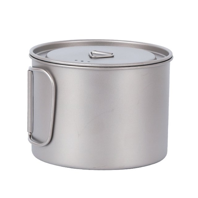 Pot de Camping Ti Pot de Randonnée avec Couvercle et Poignées Pliantes pour Camping Randonnée