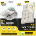thumbnail image 7 of SUNROX Memory Foam Jumbo Rocking Chair Cushions, Set of Seat & Back Cushion with Ties for Indoor/Outdoor Rocker, FadeShield Water Resistant Non Slip Durable Tufted Pads, 2 Piece, Cream, 7 of 7