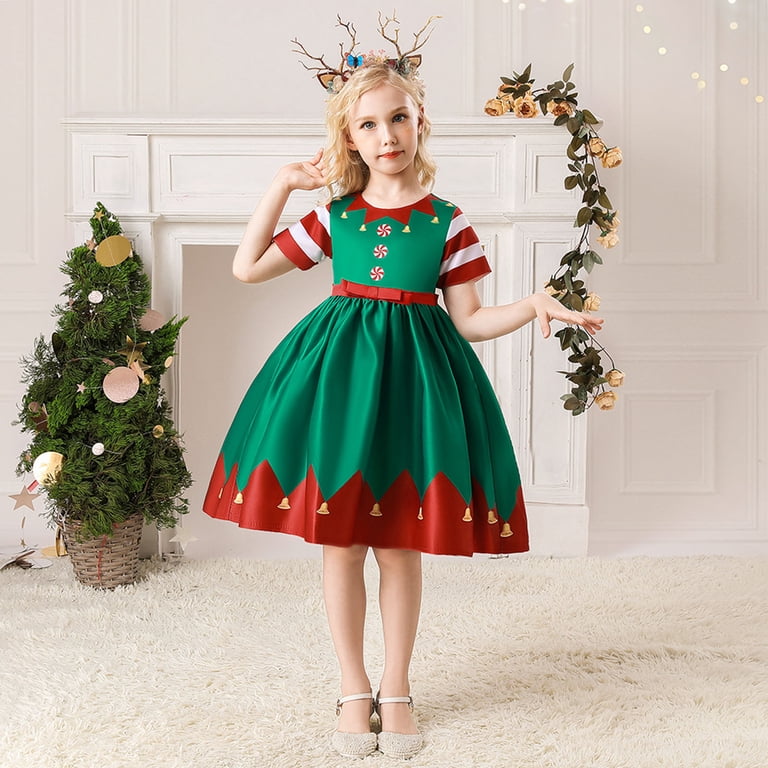 HIPYLO Toddler Girl Christmas Dresses Girls Green Christmas Dress White  Beach Dress 14/16 Girls Clothes New Born Clothes Baby Girl Girls Size 6 12  Month Christmas Outfit Girl Infant Girl Clothes - Walmart.com