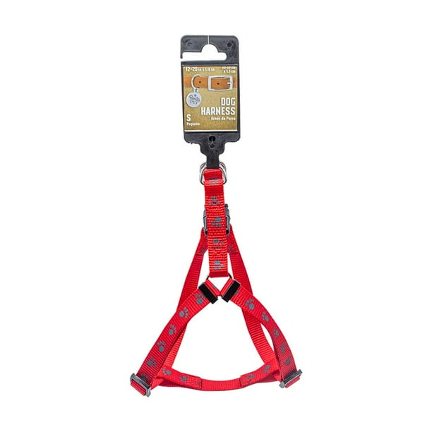 Arnés Para Perro Importadora La Merced Estampado Huellitas Rojo Talla Chica Ergonómico Altamente Resistente