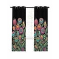 thumbnail image 7 of Boho Tulip Flower Blackout Curtains for Bedroom, Spring Watercolor Abstract Floral Plant Thermal Insulated Kitchen Drapes with Grommets, Light Blocking Window Treatment, 2 Panels 42" x 63", 7 of 7