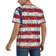 thumbnail image 2 of Lsque America Flag Glitter Pattern Mens Polo Golf Shirts Funny Graphics Shorts Sleeve Button Shirts Baseball T-shirt-X-Large, 2 of 7