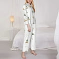 thumbnail image 3 of Lsque Rabbit Blowing Dandelions Pattern Long Sleeve Pajama Set for Women - Soft 2-Piece Sleepwear and Loungewear Set with Pockets, Comfy Nightwear-Large, 3 of 7