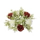 thumbnail image 4 of Anillo de vela con flores artificiales, hojas , corona de velas, adorno para centro de mesa, decoración para comedor, boda, fiesta Rojo, 4 of 9