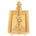 thumbnail image 1 of Metal Serving Platter, Coffee Serving Tray Vintage Zinc Alloy  For Cafe, 1 of 8