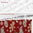 thumbnail image 6 of Shower Curtain 72"W x 84"L Retro Christmas Snowman Gingerbread Man Red Fabric Shower Curtains Set with Hooks Water Repellent Bathroom Curtains Machine Washable Bathroom Accessories, 6 of 7