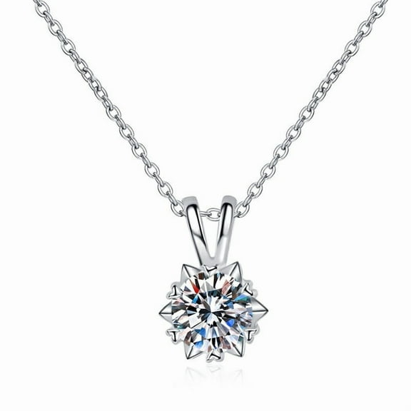 Moissanite Necklace Pendant Snowflake 1/2/3 Carat Light Luxury 925 Sterling Silver Jewelry Accessories for Women