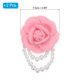 thumbnail image 2 of Uxcell 2 Pcs Broche de Flor de Camelia de Tela Perlas Pulsera Doble Uso para Mujeres Rosa Claro, 2 of 7