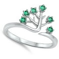 thumbnail image 4 of CHOOSE YOUR COLOR Simulated Emerald Tree of Life Filigree Ring .925 Sterling Silver Band Green CZ Female Size 7, 4 of 4