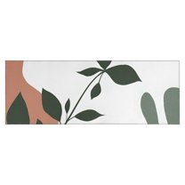 Brown Boho Plant Pattern Kitchen Rug Mat,Kitchen Runner Rugs Non Skid Washable,Decorative Kitchen Floor Mats for Kitchen,Sink,Laundry,17"X47"