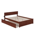 thumbnail image 2 of AFI Orlando Queen Wood Platform Bed with Headboard Footboard & Twin XL Trundle, Walnut, 2 of 10