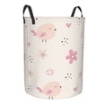 thumbnail image 2 of TEQUAN Waterproof Laundry Hampers, Cartoon Cute Birds Flower Pattern Clothes Storage Basket with Handle (S), 2 of 7
