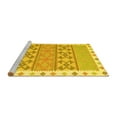 thumbnail image 2 of Ahgly Company Machine Washable Indoor Round Abstract Yellow Contemporary Area Rugs, 6' Round, 2 of 4