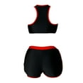 thumbnail image 3 of Nyeemya Women's Workout Set Yoga Bra Crop Top with Bodycon Shorts Tracksuit 2 Piece Seamless Athletic Black&Red XL, 3 of 5