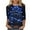 Blue, variant on Cavosen Christmas Womens Tops 3/4 Sleeves Loose Fitting Xmas Tree Print Cute Tees Crew Neck Dressy Casual T Shirts Fashion Festival Tops Holiday Shirts Fall Winter Blouse
