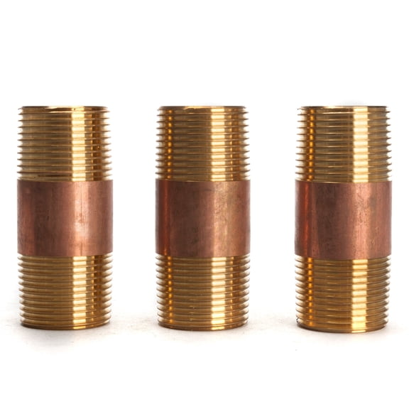 LTWFITTING Brass Pipe 3" Long Nipples Fitting 1" Male NPT Air Water(Pack of 3)
