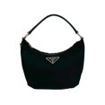 thumbnail image 1 of Pre-Owned PRADA Triangle Logo Plate Nylon Saffiano Leather Handbag Mini Tote Bag Black 32109, 1 of 10