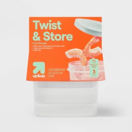 Twist & Store Round Food Storage Containers - 16 fl oz/3ct