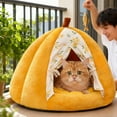 thumbnail image 3 of Warm Pumpkin Shaped Pet Cuddler Bed Cozy Comfortable Soft Cuddle For Small Medium Cats With Removable Washable Cushion, 3 of 6