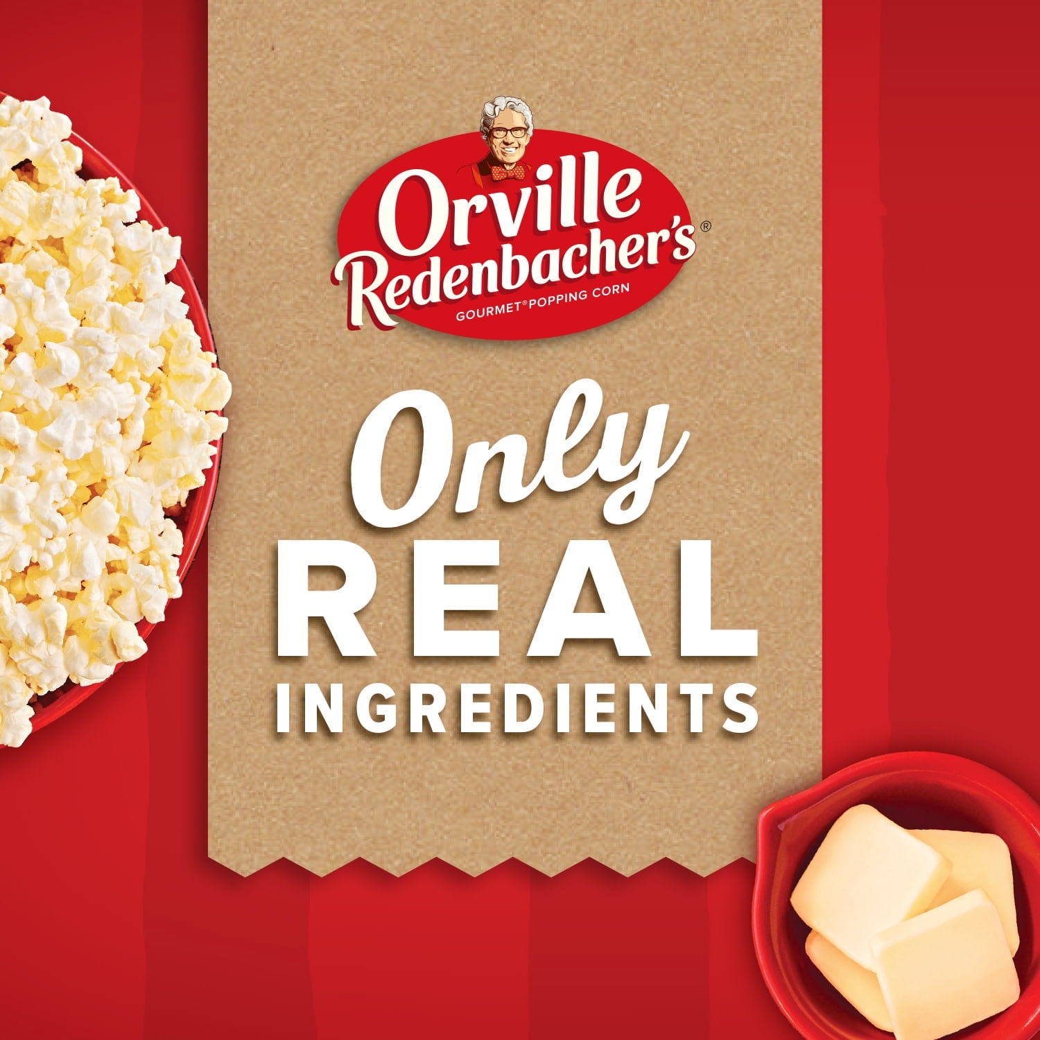 4 Pack Of Orville Redenbacher’s Movie Theater Butter Microwave Popcorn – 3.29 oz Tub, Real-Butter Taste, With Olive Green Bowl By ValueNest