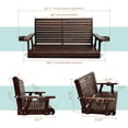 thumbnail image 6 of Innovaze 4.5 Ft Outdoor Wooden Porch Swing with Cupholders, Heavy Duty 880 LBS for 2 Seaters, All-Weather resistant (Deep Brown, Extra-Large), 6 of 7