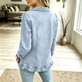 thumbnail image 5 of Yifymode Denim Jacket for Women Ruffle Trim Long Sleeve Button Down Vintage Western Jean Coat V Neck Casual Fall Outerwear, 5 of 7