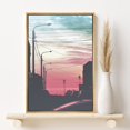 thumbnail image 2 of PixonSign Framed Canvas Print Wall Art California Town Sunset Places Cityscape Photography Modern Art Contemporary Scenic Dramatic Multicolor Ultra for Living Room, Bedroom, Office - 24"x36" Natural, 2 of 5
