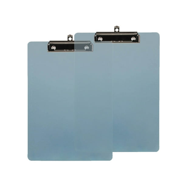 Paquete de portapapeles de plástico Ficarrico con clip resistente. Portapapeles de acrílico con clip de perfil bajo.