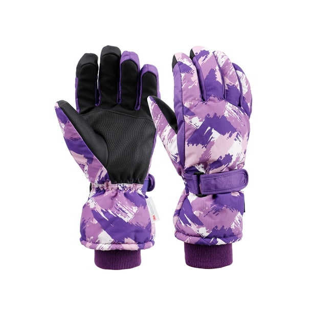 Snow Gloves Womens Waterproof Touchscreen Thinsulate Lined Ski Gloves