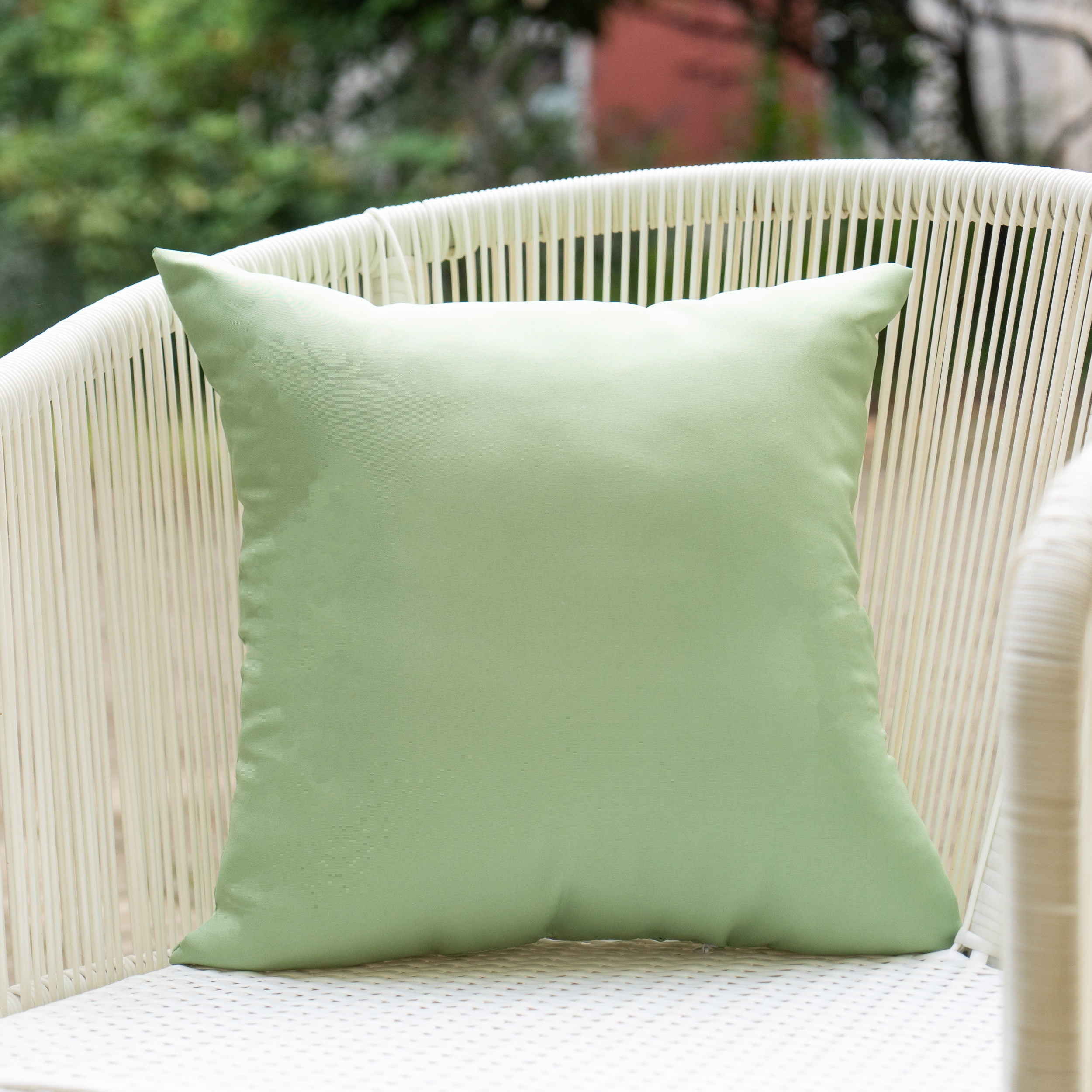 (2 pack) Mainstays Sage Solid Reversible Outdoor Throw Pillow 16 Inch Sage