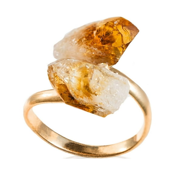 Ayana Citrine Healing Crystal Ring - Solar Plexus Chakra - Scorpio November Birthstone - Real Gemstone - Birthstone Gift for Women Trendy - Best Crystal Gifts for Women