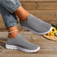 thumbnail image 6 of Domzle Walking Shoes Women Slip on Sneaker Non Slip Work Arch Support Tennis Plantar Fasciitis Orthopedic Breathable Mesh Comfortable Ladies Nursing Gray 37, 6 of 8