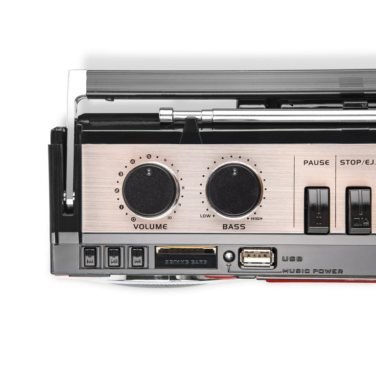 Retro Boombox Cassette Player AM FM SW Radio, Cassette Recorder with  Built-in Microphone, Wireless Streaming, USB Port, Headphone Jack,AC or  Battery