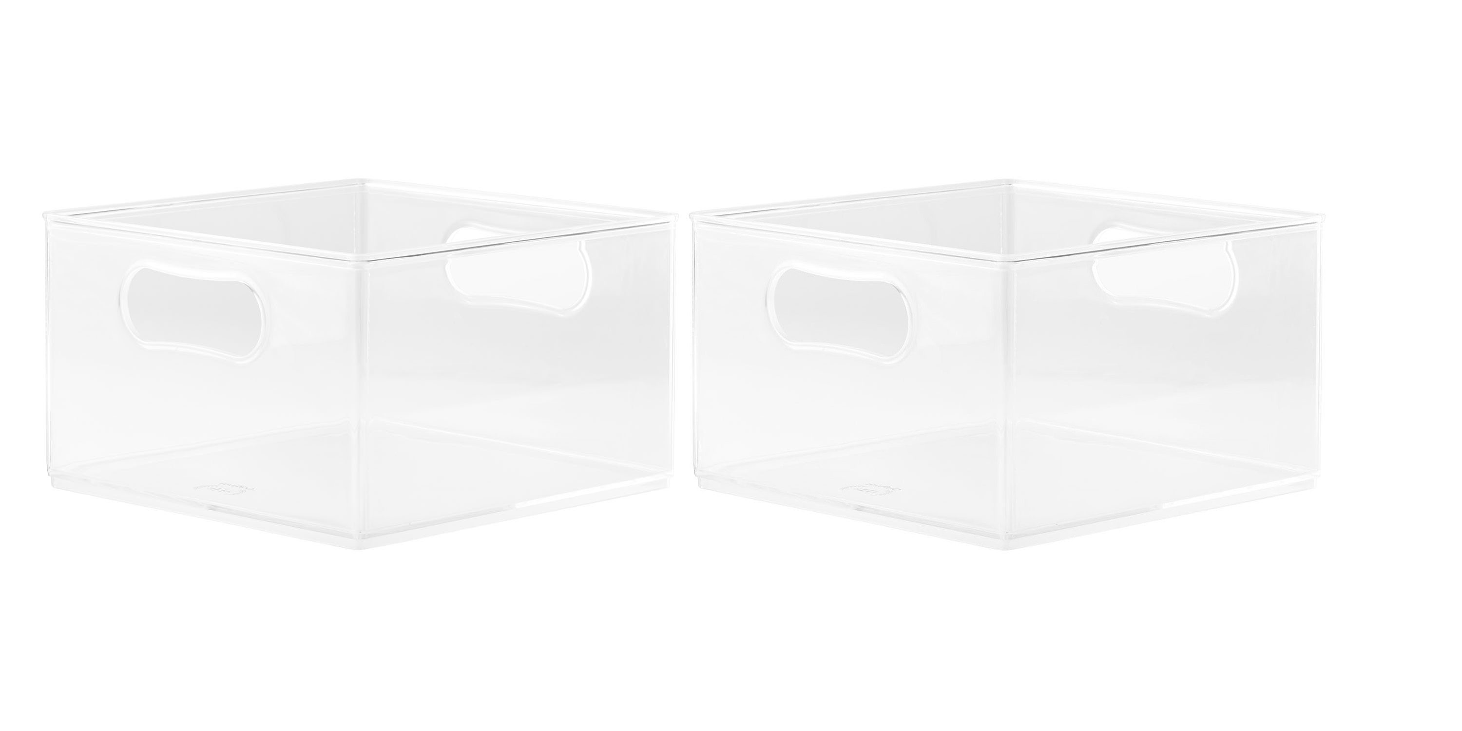 The Home Edit Large Clear Plastic Storage Bin Organizer, 2 Pack, 10" x 10" x 6" - image 2 of 7