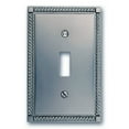 thumbnail image 3 of Amerelle 54TN Georgian Tumbled Wallplate, 1 Toggle, Cast Metal, Satin Nickel, 1-Pack, 3 of 5